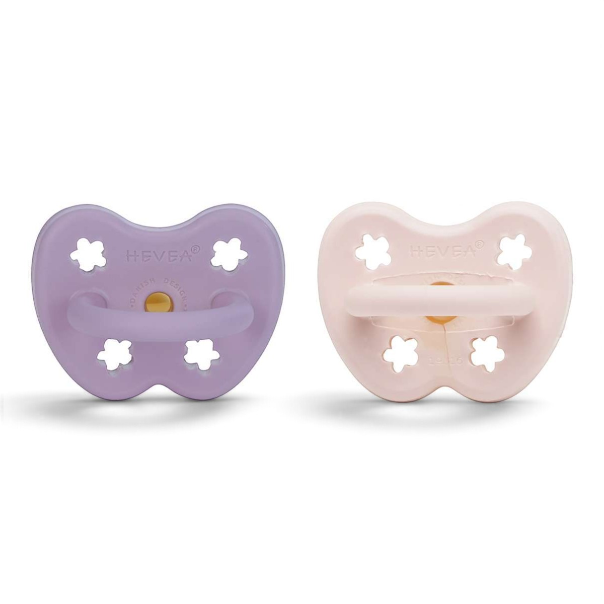 Lot de 2 Tétines Hevea Planet en Caoutchouc naturel Powder Pink et lavande