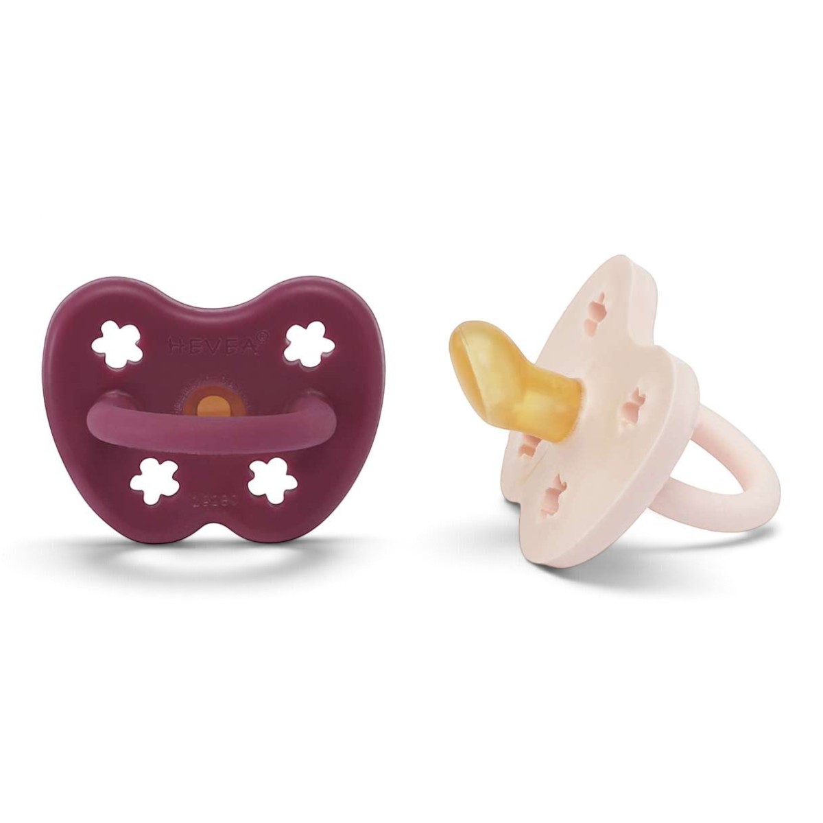 Lot de 2 Tétines Hevea Planet en Caoutchouc naturel Powder Pink et Rosewood - ortho - physiologique
