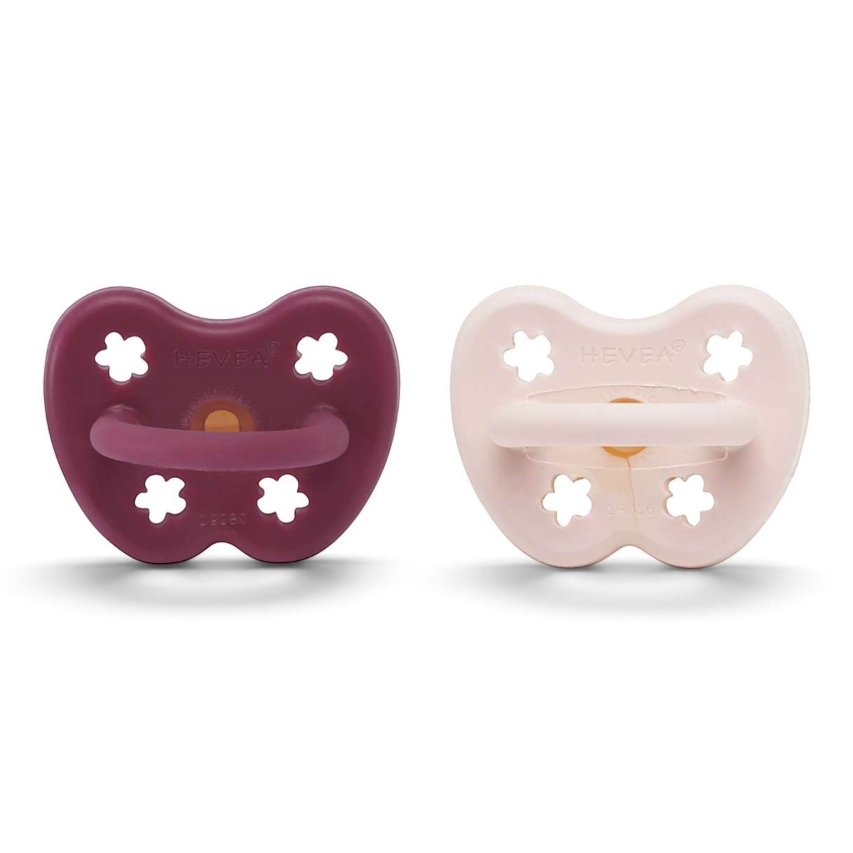 Lot de 2 Tétines Hevea Planet en Caoutchouc naturel Powder Pink et Rosewood