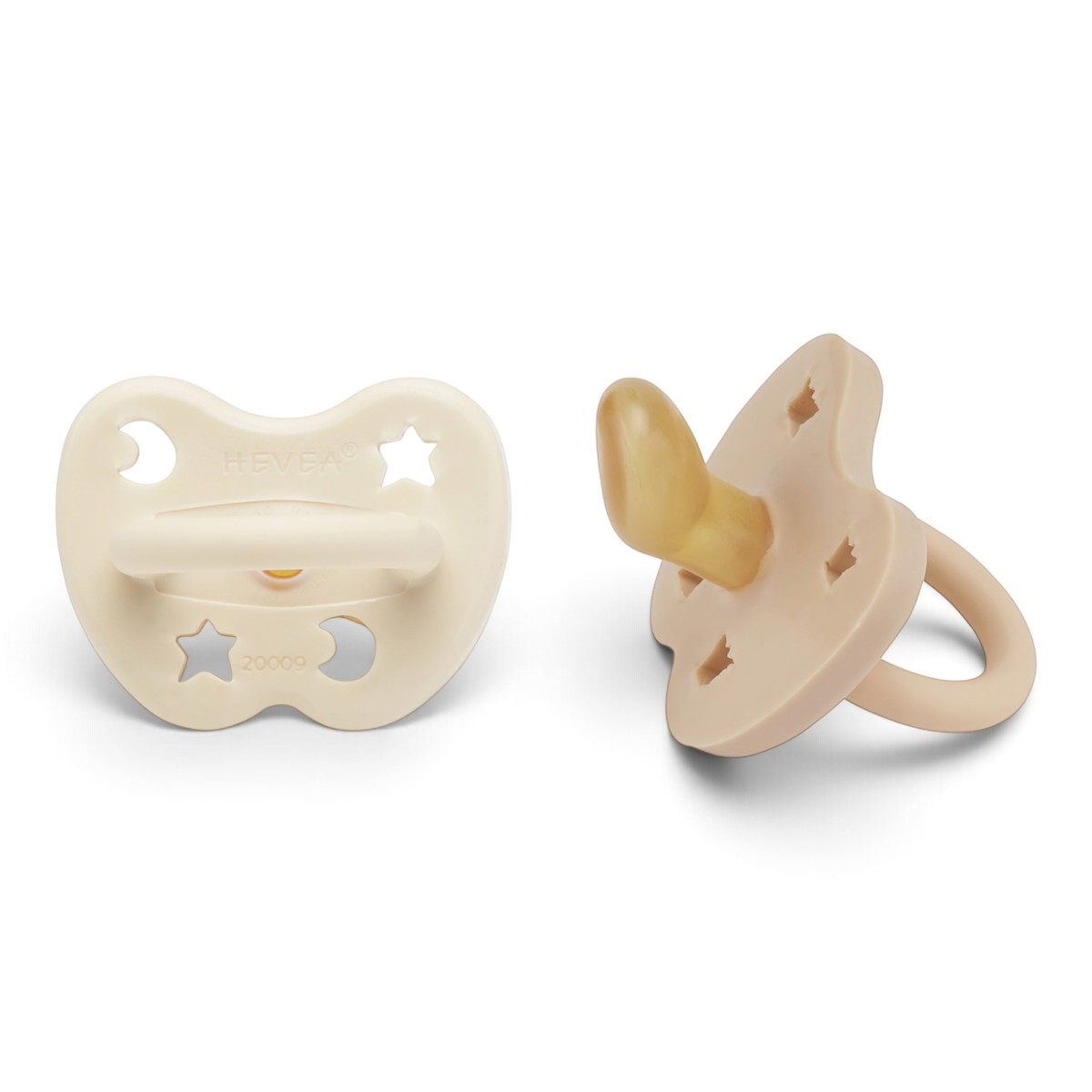 Lot de 2 Tétines Hevea planet  ortho en Caoutchouc naturel Milky White &amp; Sand_ortho_two-pack_5710087442215_side