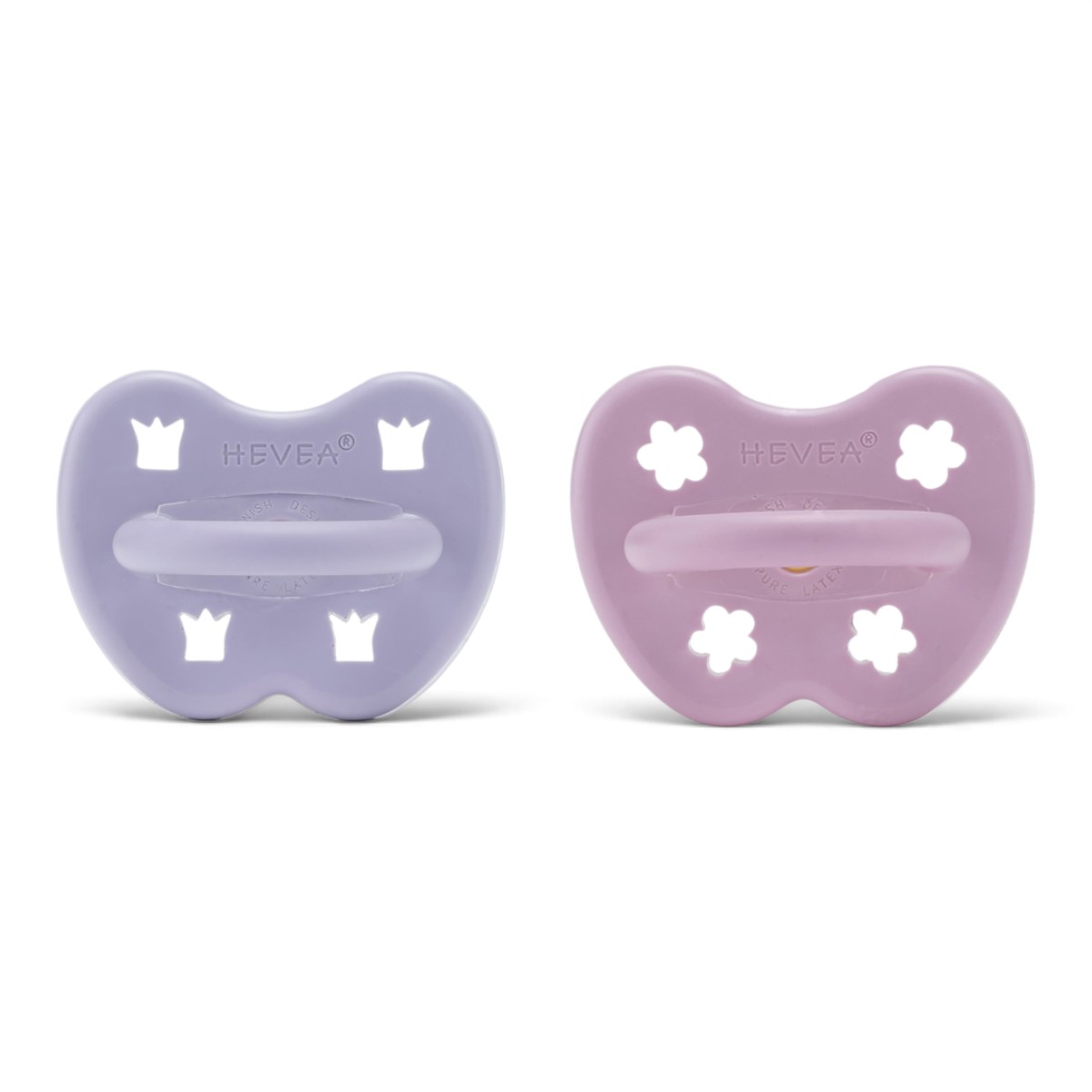 Lot de 2 Tétines Hevea planet physiologiques en Caoutchouc naturel 3-36 mois light orchidée  et dusty violet