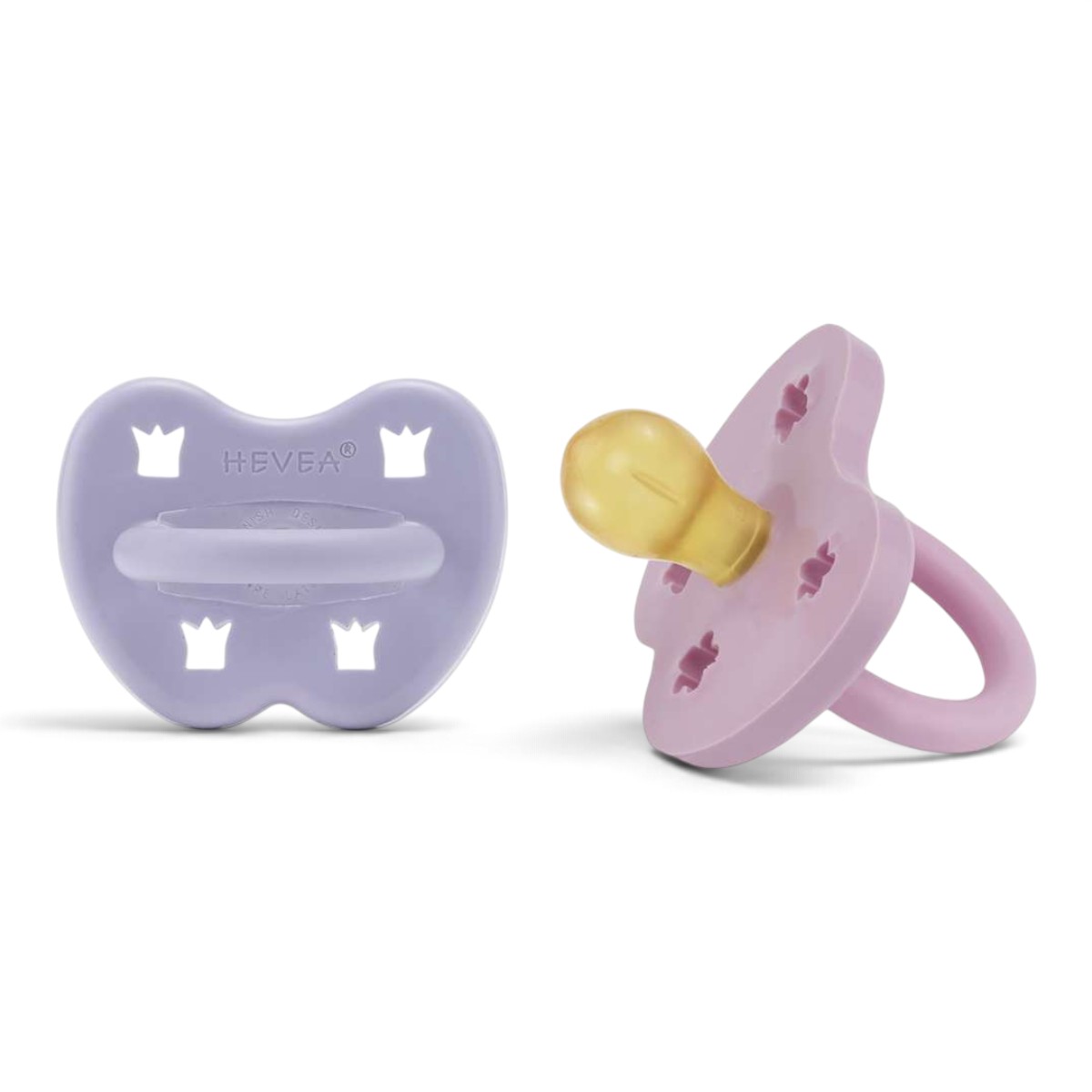 Lot de 2 Tétines Hevea planet rondes 3-36 mois caoutchouc naturel Dusty Violet &amp; Light Orchid Two-Pack (2)