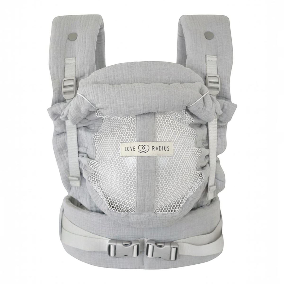 PhysioCarrier 2 Grey Love Radius avec fenêtre respirante ouverte