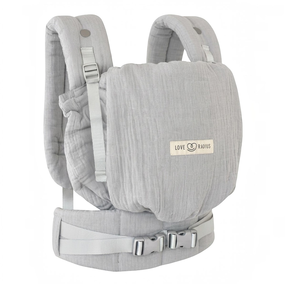 Papa portant bébé avec le PhysioCarrier 2 Grey Love Radius