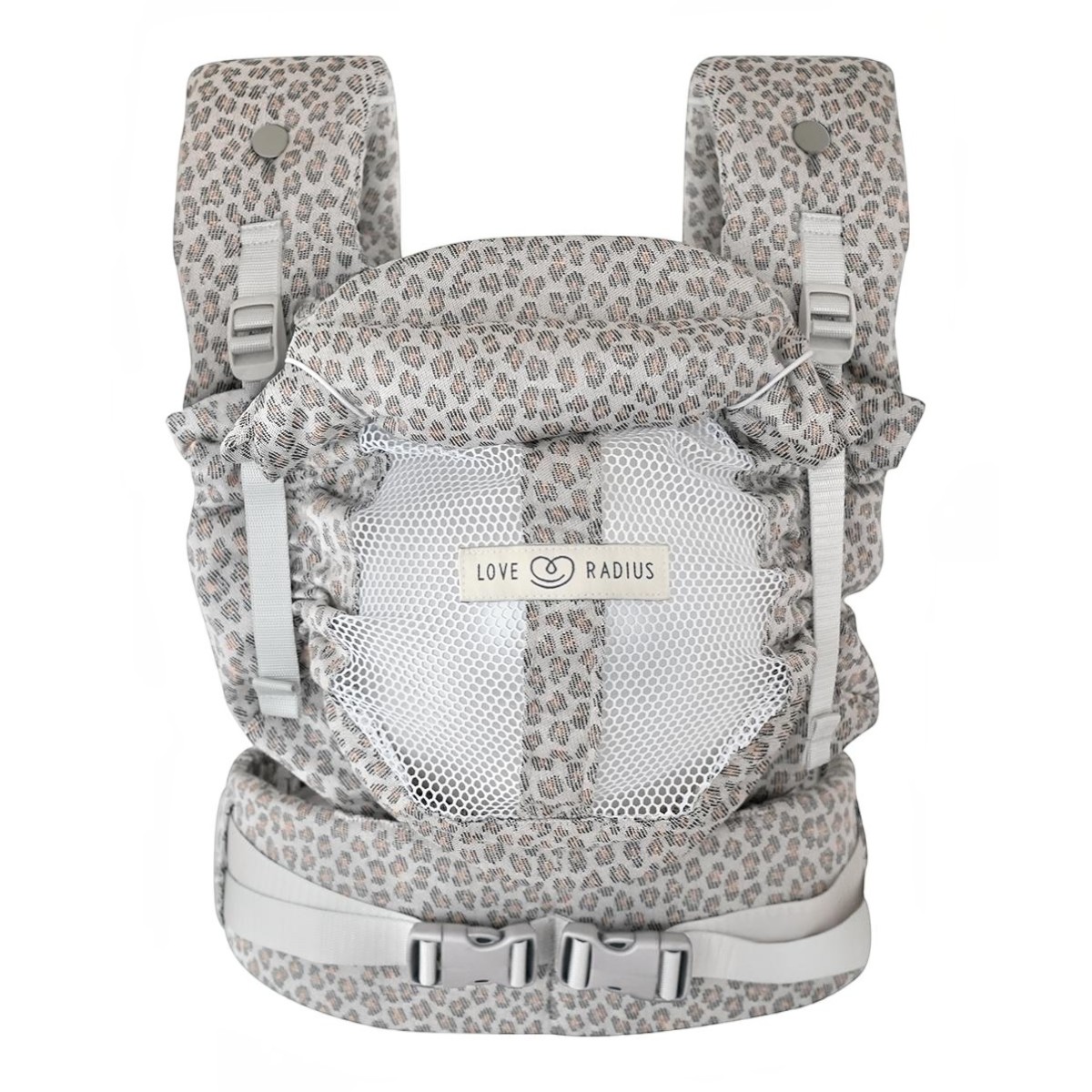 Porte-bébé PhysioCarrier 2 Leopard Love Radius fenêtre d’aération ouverte