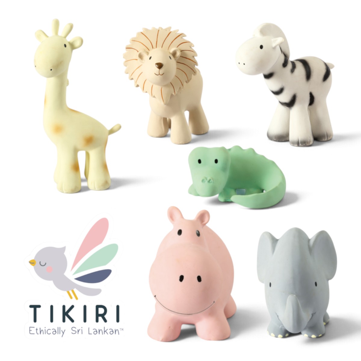 Mon premier animal du zoo Tikiri – Animaux de bain et hochets en caoutchouc naturel