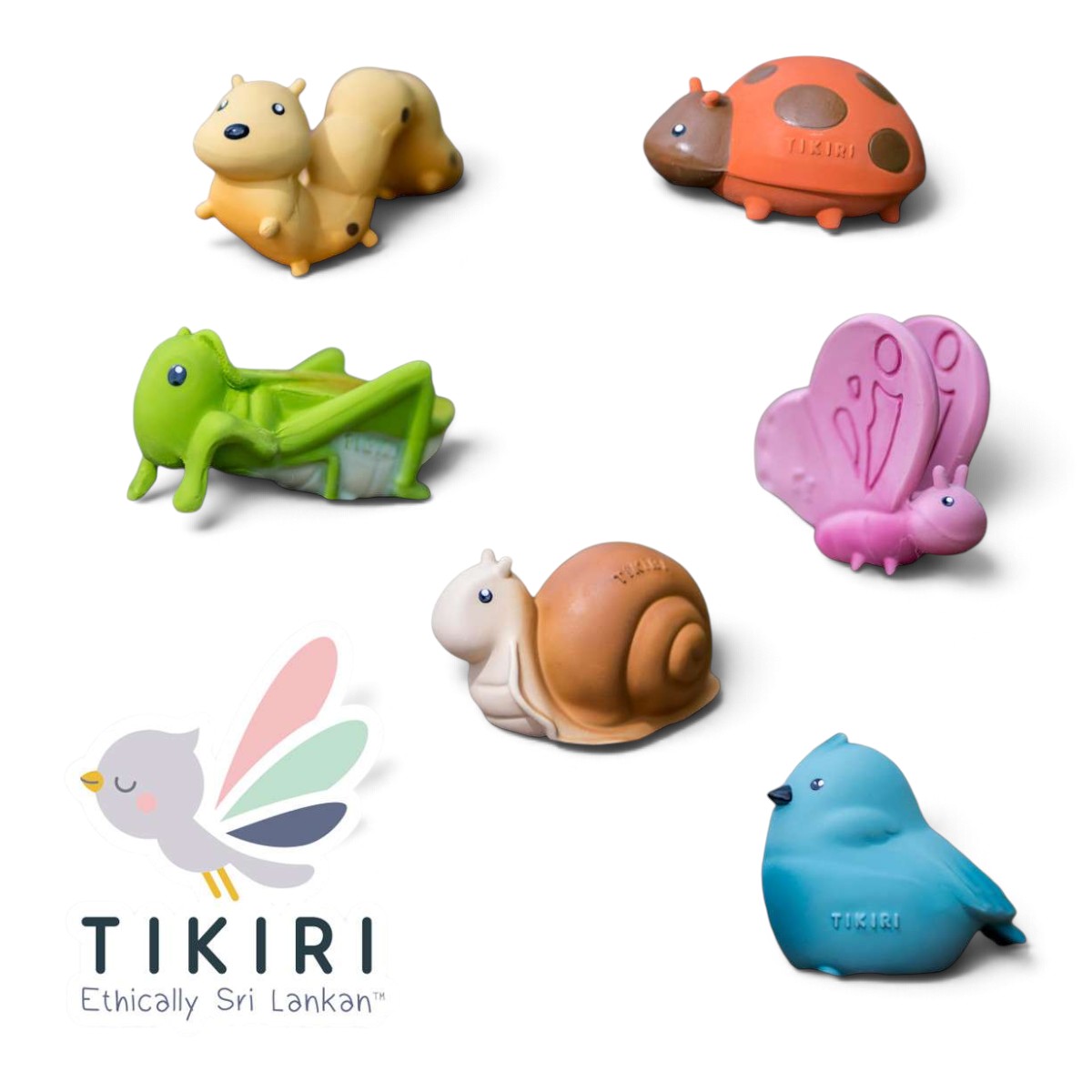 Mon premier animal du jardin Tikiri – Hochets et jouets de bain en caoutchouc naturel