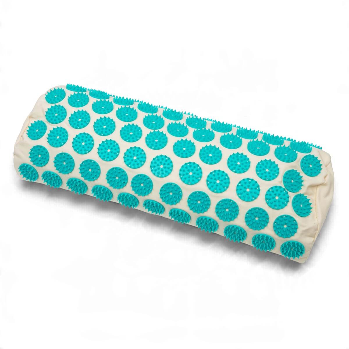 Coussin d’acupression Climsom Zen à picots bleus, housse en coton bio écru