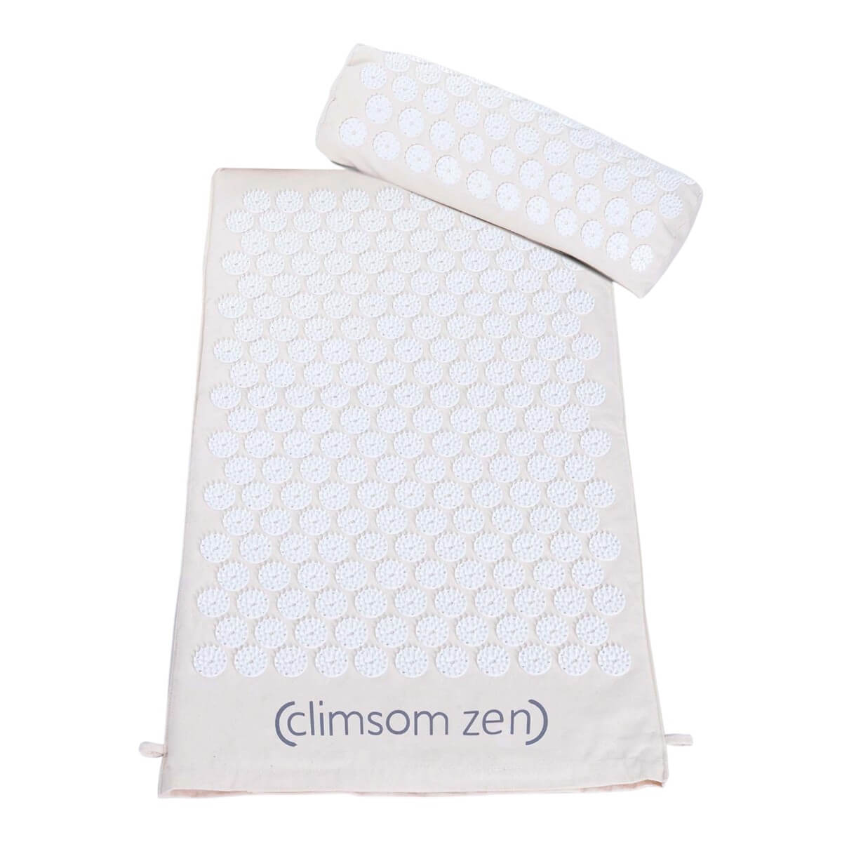 Tapis d’acupression Climsom Zen et son coussin assorti à picots - blanc