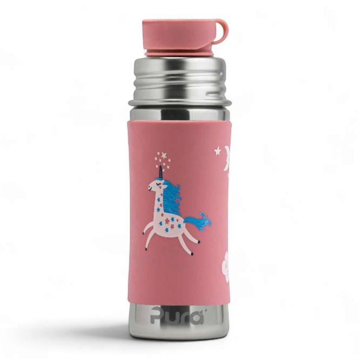 gourde-inox-pura-sport-325-ml-licorne-rose