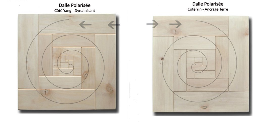 Dalles énergétiques en bois polarisé Yin-Yang