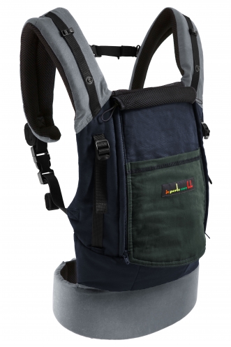 porte bébé jpmbb- Physiocarrier bleu nuit poche gris vert