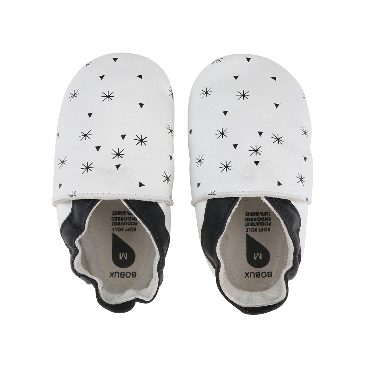 chausson bobux flocons de neige blanc