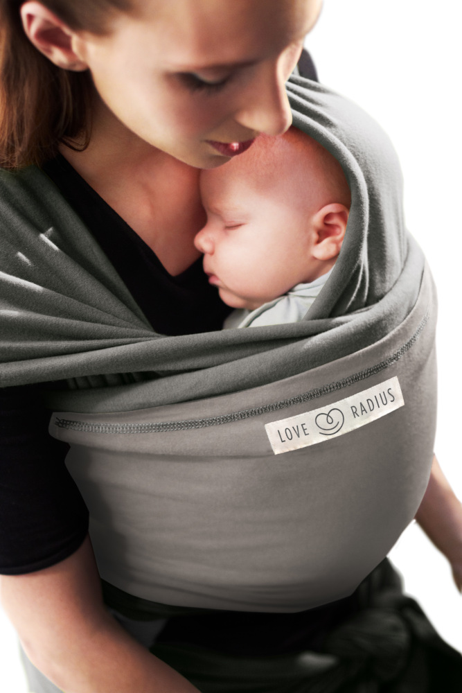 Écharpe Portage Bébé Grey- Original Porte Nouveau-nés Enfants