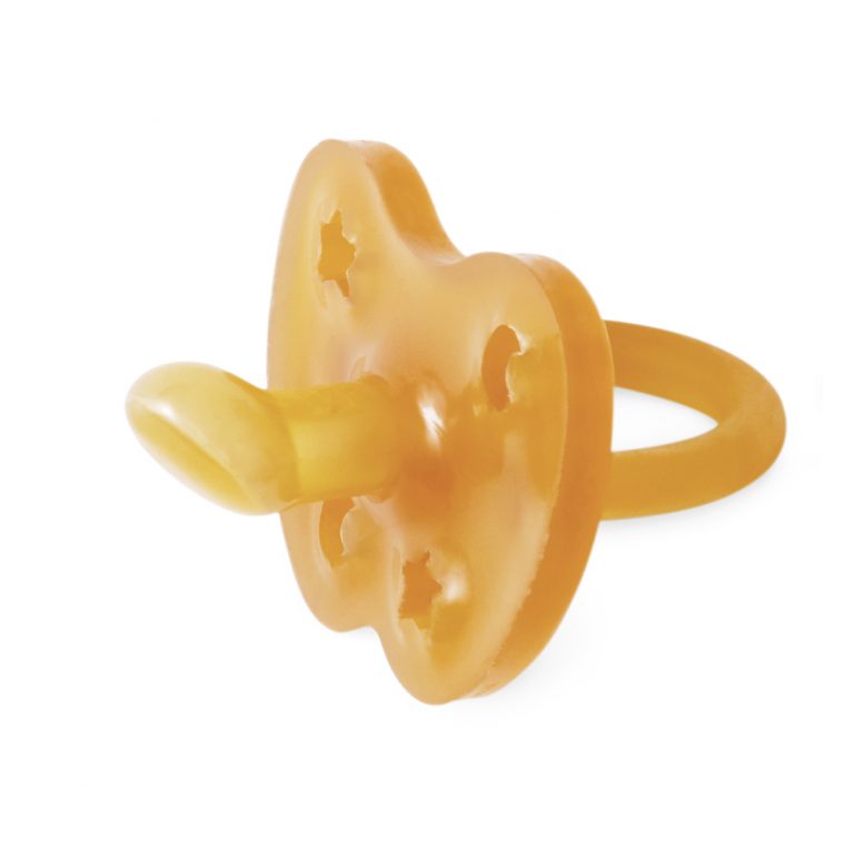 Sucette Bébé HEVEA En Caoutchouc Naturel 0+ Mois - Sans BPA, Design Danois, 4 Trous Ventilation - Rose Poudré