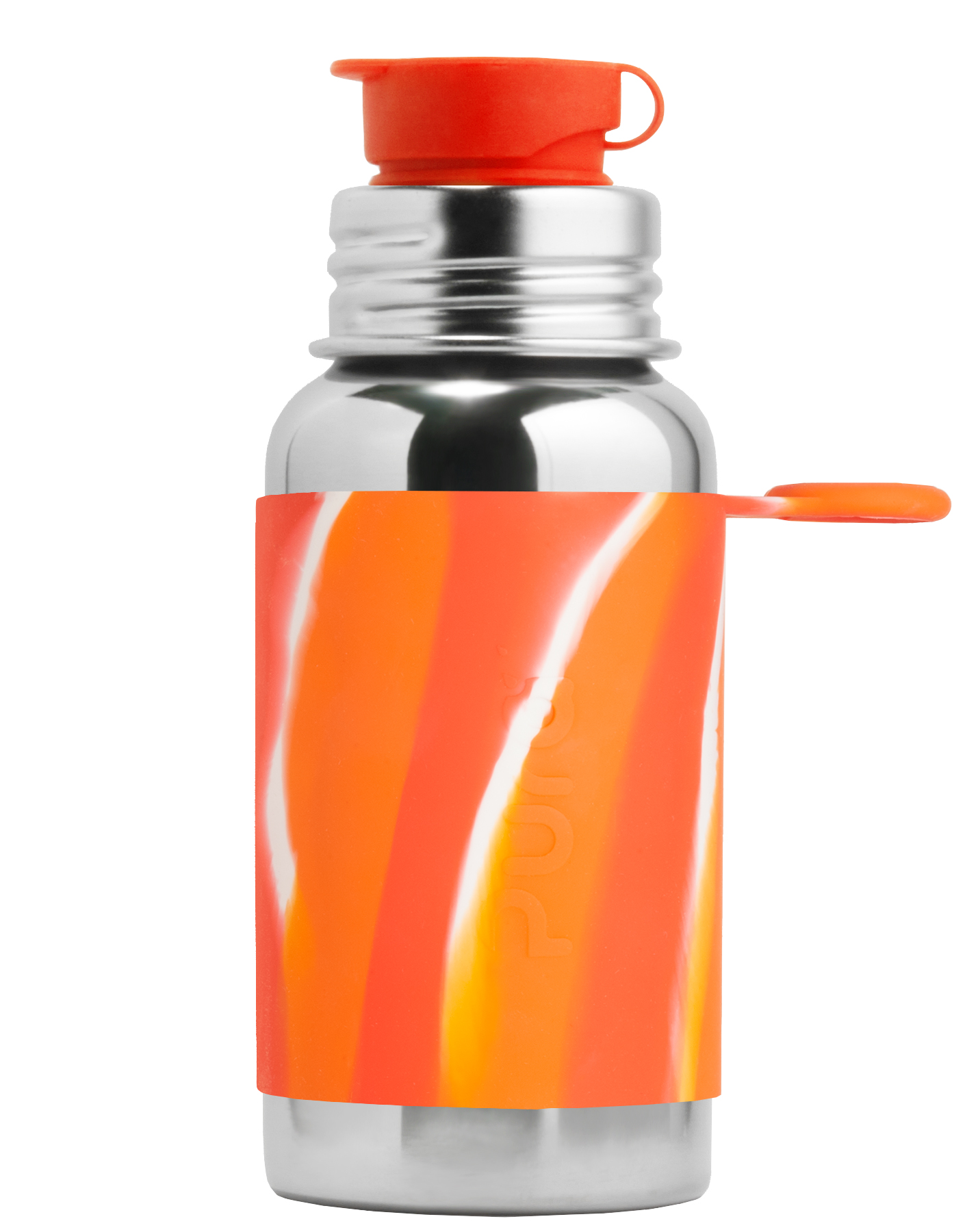 Gourde Pura sport acier inoxydable 550 ml - Bicolore orange - B18BMZS_1