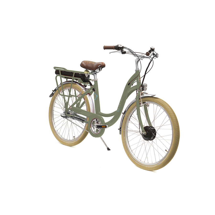 vélo léctrique E-COLORS 26'' Femme - 36V - Alu H46 - 7V - VERT DE GRIS - 2020