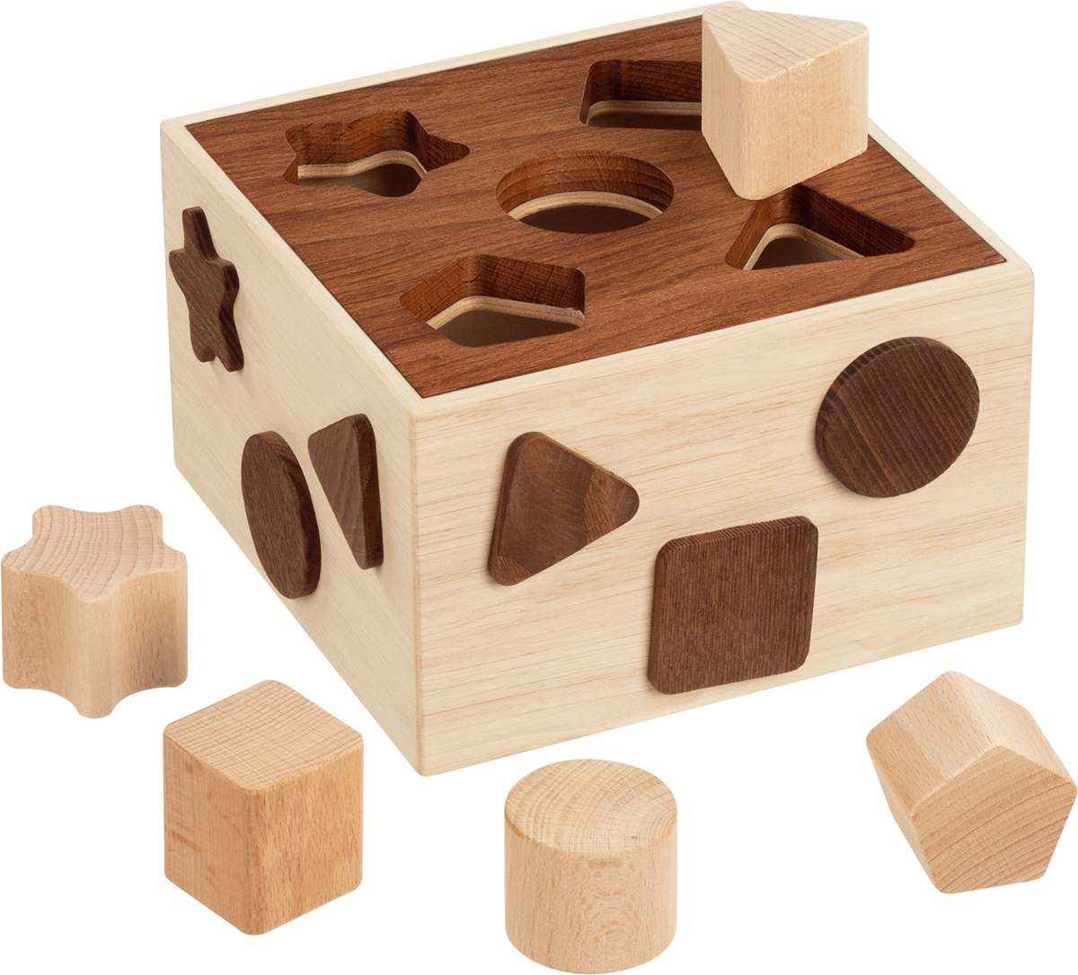 boite à forme goky nature - jouet en bois