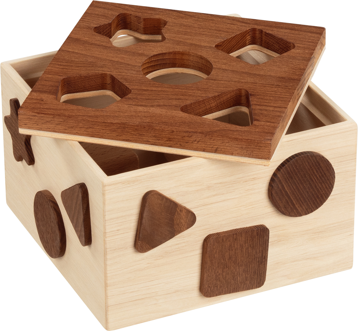 boite à forme goky nature  - jouet en bois  à partir de 1 an
