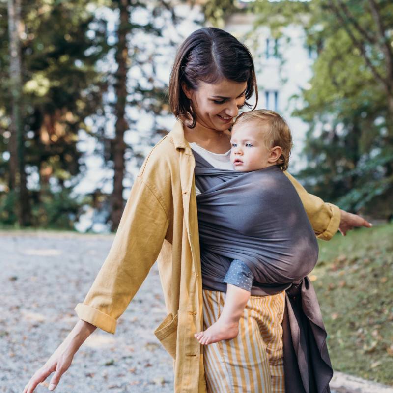 boba wrap grise fonce coton bio