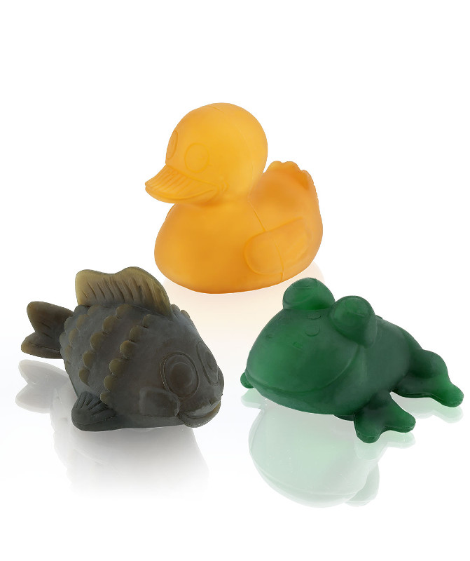 3 jouets de bains colores