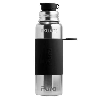 Gourde Isotherme - Pura Sport acier inoxydable 650 ml - noir