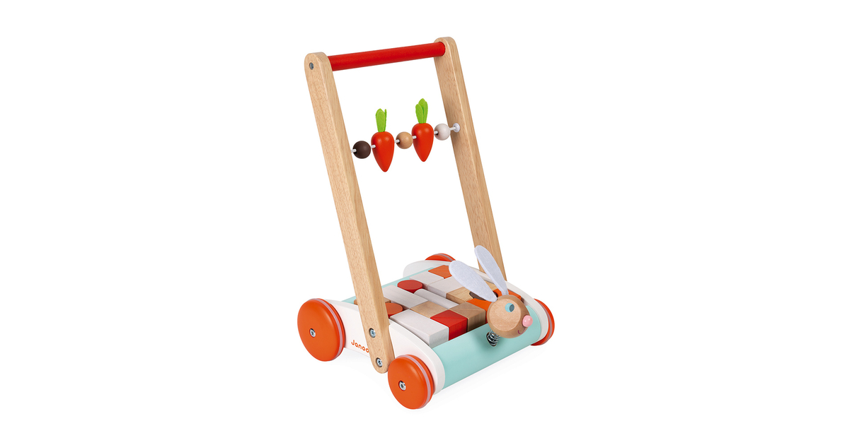 Chariot de marche en bois Janod Lapin