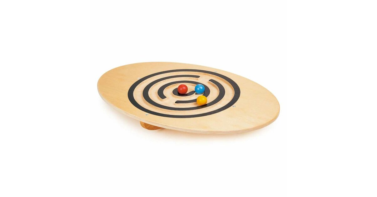 Planche D'équilibre En Bois Navaris - Jeu Enfants, Multi-activités (piste Voitures, Balançoue) - 81 Cm, Charge 70 Kg