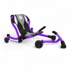 Ezyroller Spinner X Violet Purple en vue d’ensemble, kart enfant sans pédales à rotation 360°, évolutif de 4 à 14 ans.