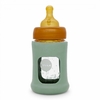 Biberon en verre borosilicaté Hevea col large 150 ml avec manchon caoutchouc naturel Seafoam Blue