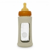 Biberon en verre borosilicaté Hevea col large 250 ml avec manchon caoutchouc naturel Ivoire