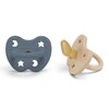 Lot de 2 Tétines Hevea Planet en Caoutchouc naturel Sand et Ocean Blue - ortho - physiologique