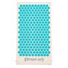 Tapis d’acupression Climsom Zen bleu, picots turquoise sur housse en coton bio écru