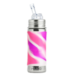 Gourde Isotherme  pink swirl - Pura Kiki acier inoxydable avec embout paille 325 ml