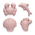 Set de 4 moules de plage en silicone Scrunch - vieux rose