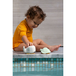 jouet de bain hevea squeeze n splash - tortue frosty white et sage - enfant