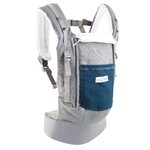 Porte-bébé PhysioCarrier Eléphant poche Bleu Paon - Love radius - jpmbb - ouvert-min
