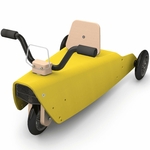 Porteur moto en bois design made in france jaune 1