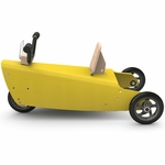 Porteur moto en bois design made in france jaune 2