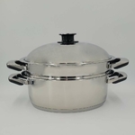 cocotte ovale inox 18-10 arche de néo diamètre 32 cm avec passoire