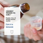 Conseils d’utilisation Mélatonine+  prendre 5 ml, soit 1,9 mg de mélatonine, 15 minutes avant le coucher.
