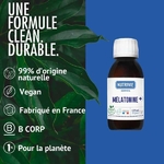 Mélatonine+ Nutrivie, complément alimentaire à base de mélatonine, 99 % d’origine naturelle, vegan, fabriqué en France.