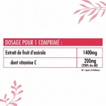 Tableau dosage – 1400 mg d’acérola dont 200 mg de vitamine C par comprimé