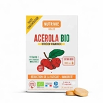 Packshot Acérola Bio Nutrivie 1400 mg, boîte de 24 comprimés goût cerise
