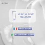 Conseils d’utilisation crème de jour Aquasilice – appliquer chaque matin, 90% d’ingrédients d’origine naturelle, fabriquée en France