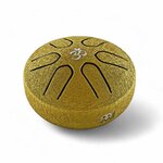 Tambour à langue en acier doré Meinl Sonic Energy, format de poche 3 pouces, décoré du symbole Om.