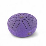 Tongue drum violet Meinl 3 pouces, motif fleur de lotus gravé au laser sur le dessus.