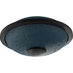 → Vue inférieure du mini steel tongue drum Meinl bleu, finition texturée avec base arrondie.