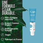 Engagements Cap Hydra  99 % d’origine naturelle, certifiée Ecocert Cosmos Organic, actifs upcyclés français, vegan, fabriqué en France