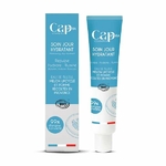 Tube et étui du Soin jour hydratant bio Cap Cosmetics, 40 ml, formule 99 % naturelle, certifiée COSMOS Organic